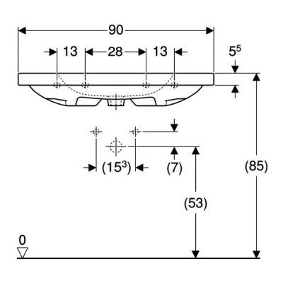 Раковина Geberit iCon Light 501.840.00.3 90 см Раковина Geberit iCon Light 501.840.00.3 90 см