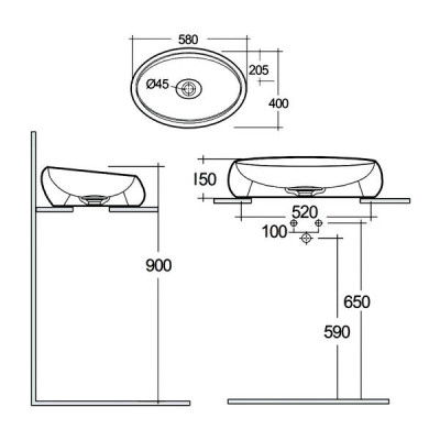 Раковина RAK Ceramics Cloud CLOCT6000504A 58 см Раковина RAK Ceramics Cloud CLOCT6000504A 58 см
