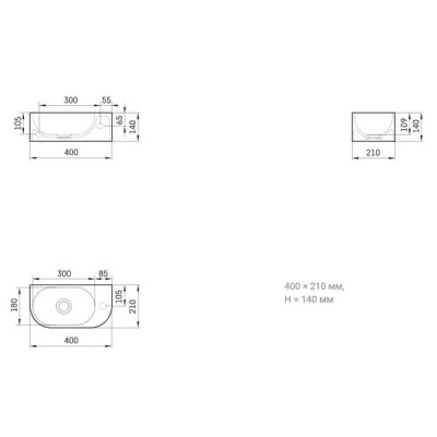 Раковина PAA Ires Re A IRES/A/00 40 см Раковина PAA Ires Re A IRES/A/00 40 см