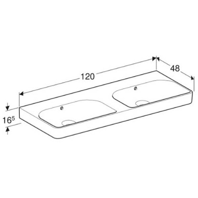Раковина Geberit Smyle Square 500.224.01.1 120 см подвійна Раковина Geberit Smyle Square 500.224.01.1 120 см подвійна