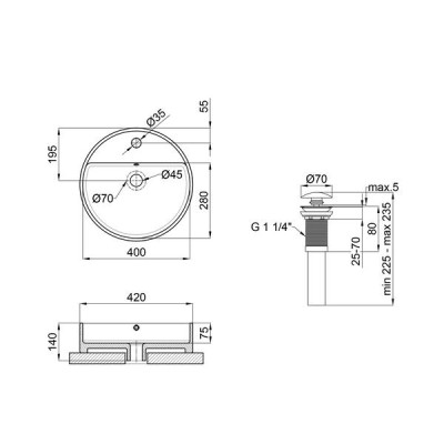 Раковина-чаша Qtap Swan 420х420х145 White з донним клапаном QT1611A051TW Раковина-чаша Qtap Swan 420х420х145 White з донним клапаном QT1611A051TW