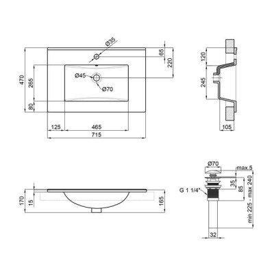 Раковина Qtap Albatross E 700х460х180 White з донним клапаном QT01119070EW Раковина Qtap Albatross E 700х460х180 White з донним клапаном QT01119070EW