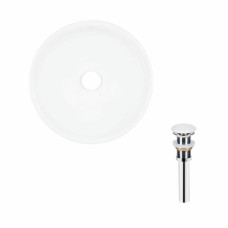 Комплект Qtap Owl: Раковина накладная круглая 400х400х155 мм White + Донный клапан PU02