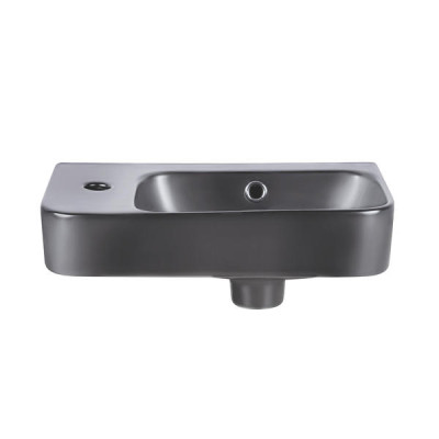 Раковина Qtap Tern 450х260х155 Matt black с донным клапаном QT17115117LMB Раковина Qtap Tern 450х260х155 Matt black с донным клапаном QT17115117LMB