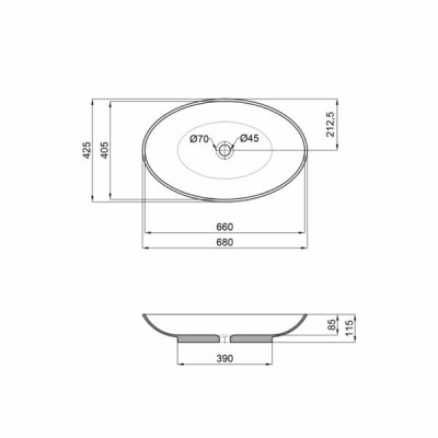 Раковина-чаша Qtap Dove 680х420х120 White QT0611K160WN Раковина-чаша Qtap Dove 680х420х120 White QT0611K160WN