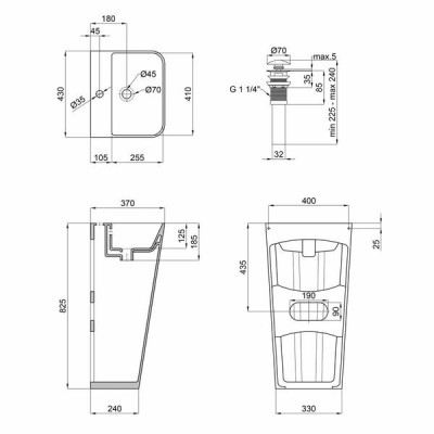 Комплект Qtap Tern: Раковина напольна моноблок 440х380х830 мм White + Донний клапан PU02O Комплект Qtap Tern: Раковина напольна моноблок 440х380х830 мм White + Донний клапан PU02O