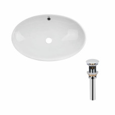 Комплект Qtap Dove: Раковина накладная овальная 625x415x150 мм White + Донный клапан PU02O