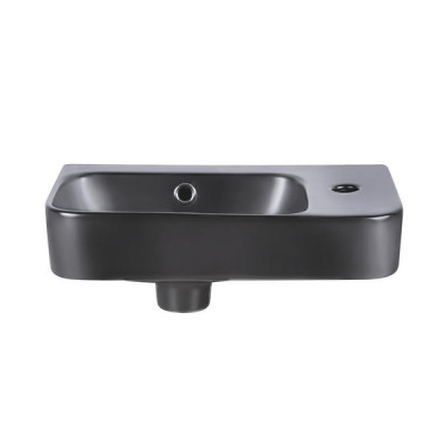 Раковина Qtap Tern 450х260х155 Matt black с донным клапаном QT17115117RMB Раковина Qtap Tern 450х260х155 Matt black с донным клапаном QT17115117RMB