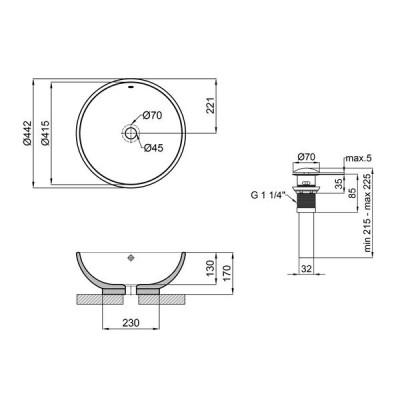 Раковина-чаша Qtap Amazon 430х430х160 White з донним клапаном QT02117043NW Раковина-чаша Qtap Amazon 430х430х160 White з донним клапаном QT02117043NW