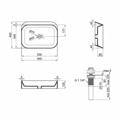 Комплект Qtap Scorpio: Раковина накладная прямоугольная 550х390х120 мм Matt Black + Донный клапан PU03 Комплект Qtap Scorpio: Раковина накладная прямоугольная 550х390х120 мм Matt Black + Донный клапан PU03