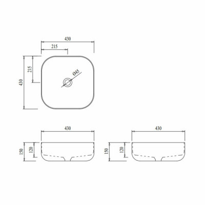 Раковина-чаша Qtap Kolibri 430х430х150 White з донним клапаном QT1011K396W Раковина-чаша Qtap Kolibri 430х430х150 White з донним клапаном QT1011K396W