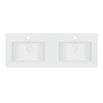Раковина подвійна Qtap Albatross ED 1200х460х180 White з донним клапаном QT01119120EDW
