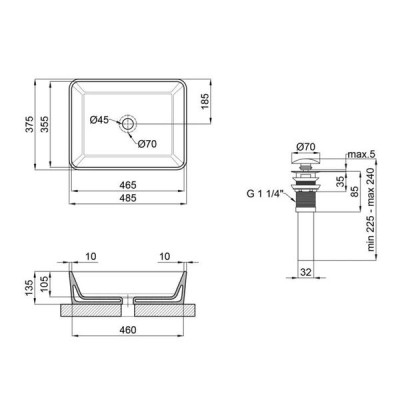Раковина-чаша Qtap Tern 475х370х140 Matt black з донним клапаном QT172074MBMB Раковина-чаша Qtap Tern 475х370х140 Matt black з донним клапаном QT172074MBMB