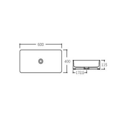 Раковина-чаша Qtap Tern 600x400x110 White QT17112174WN Раковина-чаша Qtap Tern 600x400x110 White QT17112174WN