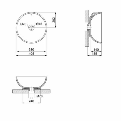 Раковина-чаша Qtap Robin 410х410х180 White QT1311A004WN Раковина-чаша Qtap Robin 410х410х180 White QT1311A004WN