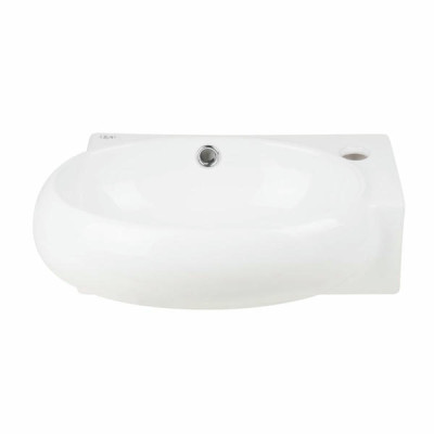 Комплект Qtap Leo: Раковина підвісна овальна права 430x290x140 мм White + Донний клапан PU02O Комплект Qtap Leo: Раковина підвісна овальна права 430x290x140 мм White + Донний клапан PU02O
