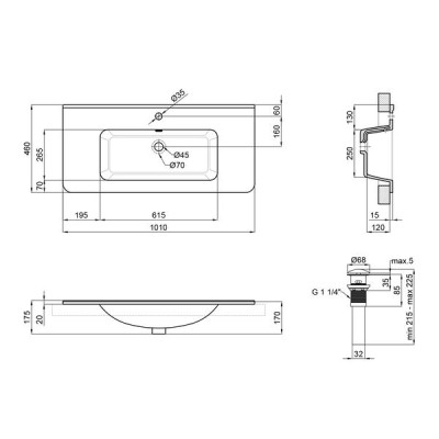 Раковина Qtap Albatross 9H 1000х460х180 White с донным клапаном QT01119100HW Раковина Qtap Albatross 9H 1000х460х180 White с донным клапаном QT01119100HW