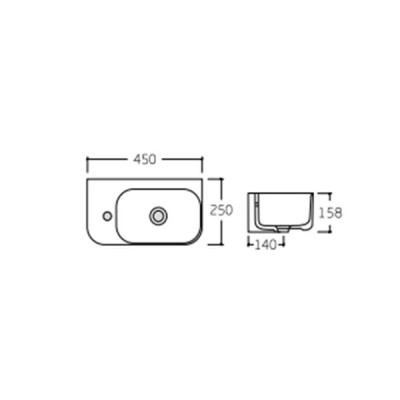 Раковина Qtap Tern 450х260х158 White QT17115117LWN Раковина Qtap Tern 450х260х158 White QT17115117LWN