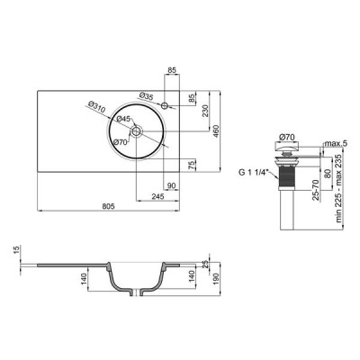 Раковина Qtap Virgo 800х460х300 White с донным клапаном QT1811FL8130ARRW Раковина Qtap Virgo 800х460х300 White с донным клапаном QT1811FL8130ARRW