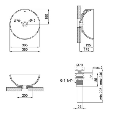 Раковина-чаша Qtap Robin 383х383х175 White с донным клапаном QT1311L408W Раковина-чаша Qtap Robin 383х383х175 White с донным клапаном QT1311L408W