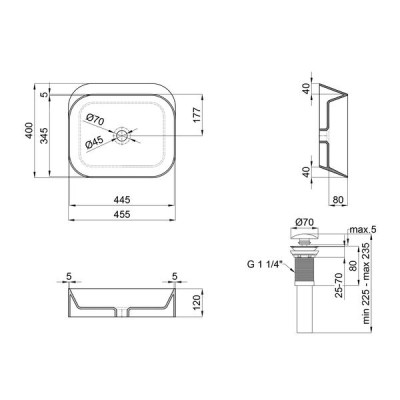 Раковина-чаша Qtap Scorpio 450х390х120 Matt black с донным клапаном QT14112242MBMB Раковина-чаша Qtap Scorpio 450х390х120 Matt black с донным клапаном QT14112242MBMB