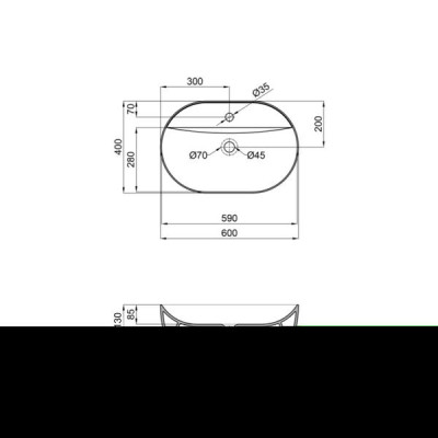 Раковина Qtap Scorpio 610x400x120 White QT14112203WN Раковина Qtap Scorpio 610x400x120 White QT14112203WN
