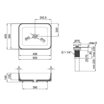 Раковина-чаша Qtap Tern 500x390x140 White с донным клапаном QT17112195W Раковина-чаша Qtap Tern 500x390x140 White с донным клапаном QT17112195W
