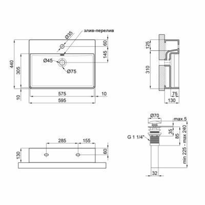 Комплект Qtap Nando LT: Раковина подвесная прямоугольная 600х440х130 мм White + Донный клапан PU02O Комплект Qtap Nando LT: Раковина подвесная прямоугольная 600х440х130 мм White + Донный клапан PU02O