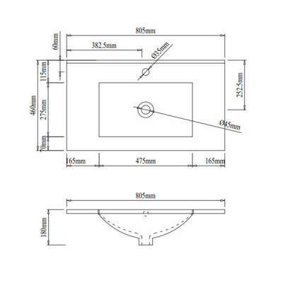 Раковина Qtap Albatross 800х460х180White з донним клапаном QT01113080CW