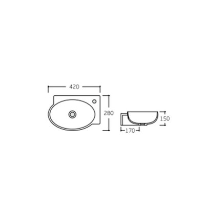 Раковина Qtap Leo 420x280x150 White з донним клапаном QT11115011LW Раковина Qtap Leo 420x280x150 White з донним клапаном QT11115011LW