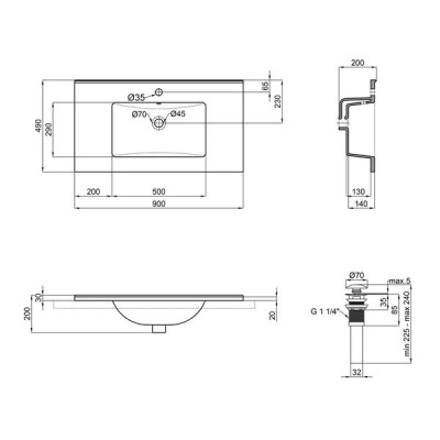 Раковина Qtap Albatross E49 900х490х200 White с донным клапаном QT01119090E49W Раковина Qtap Albatross E49 900х490х200 White с донным клапаном QT01119090E49W