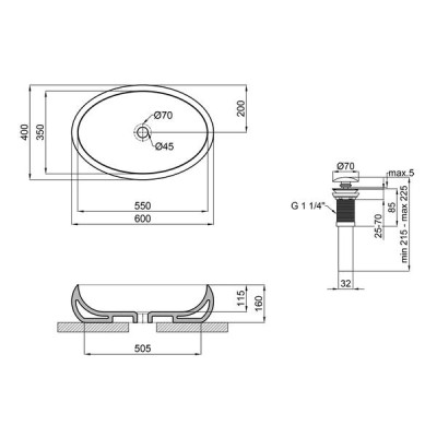 Раковина-чаша Qtap Leo 600х400х155 White з донним клапаном QT11117060GW Раковина-чаша Qtap Leo 600х400х155 White з донним клапаном QT11117060GW