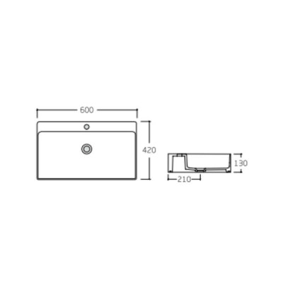 Раковина Qtap Nando LT 600х440х130 White QT12112173WN