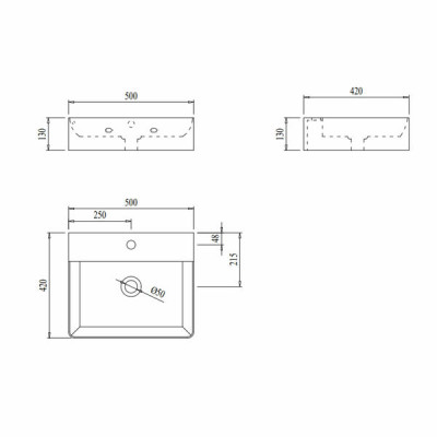 Раковина Qtap Nando 500х420х130 White QT1211K404AWN Раковина Qtap Nando 500х420х130 White QT1211K404AWN