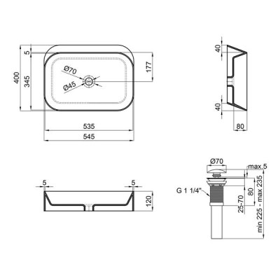 Раковина-чаша Qtap Scorpio 550х390х120 Matt black з донним клапаном QT14112243MB Раковина-чаша Qtap Scorpio 550х390х120 Matt black з донним клапаном QT14112243MB