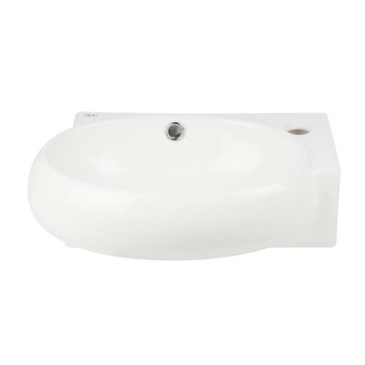 Раковина Qtap Leo 420x280x150 White з донним клапаном QT11115011RW Раковина Qtap Leo 420x280x150 White з донним клапаном QT11115011RW
