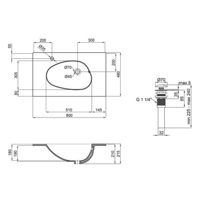 Раковина Qtap Virgo 800х480х167 White з донним клапаном QT1811FL8128BLW Раковина Qtap Virgo 800х480х167 White з донним клапаном QT1811FL8128BLW