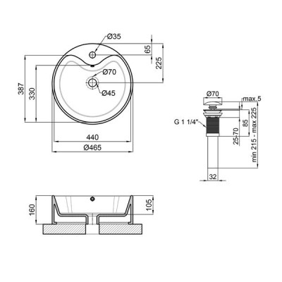 Раковина-чаша Qtap Scorpio 460х460х155 White з донним клапаном QT14117046LW Раковина-чаша Qtap Scorpio 460х460х155 White з донним клапаном QT14117046LW