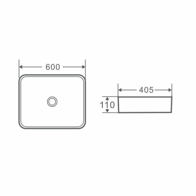 Раковина-чаша Qtap Tern 600x405x110 White з донним клапаном QT17112174W