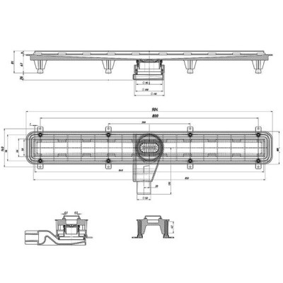 Душовий канал Devit D-Line 85010215B 850 мм Душовий канал Devit D-Line 85010215B 850 мм