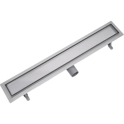 Душовий канал Devit Universal UN60220 60 см з нержавіючої сталі та низьким сифоном і накладкою, з горизонтальним виводом, хром