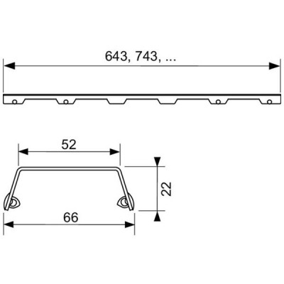 Решітка для душового каналу TECE Drainlin Steel II 600982 900 мм Решітка для душового каналу TECE Drainlin Steel II 600982 900 мм