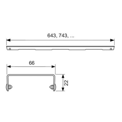 Решітка для душового каналу TECE Drainline Basic 600910 900 мм Решітка для душового каналу TECE Drainline Basic 600910 900 мм