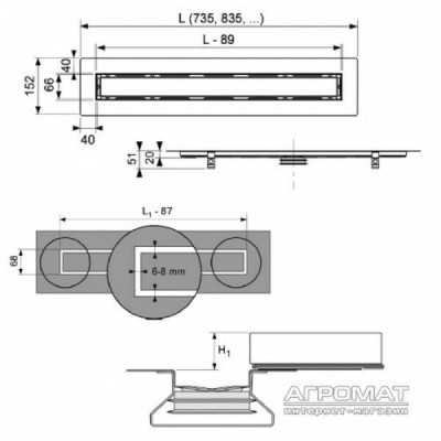 Душовий канал TECE Drainline 650900 900 мм