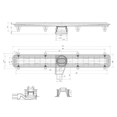 Душовий канал Devit D-Line 85010215 850 мм