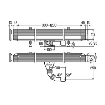 Душовий канал Viega Advantix Vario 4968.10 (736736) настінний 300-1200 мм