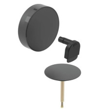 Накладка на сифон для ванни Geberit Split 150.481.14.1 d52 для зливу-переливу з поворотним механізмом і наповненням, чорний мат