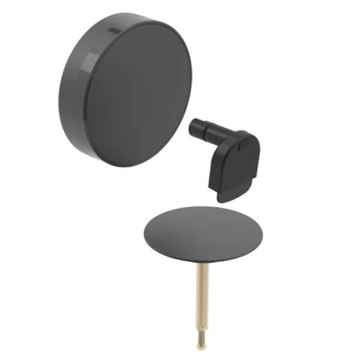 Накладка на сифон для ванни Geberit Split 150.481.14.1 d52 для зливу-переливу з поворотним механізмом і наповненням, чорний мат