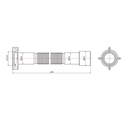 Гибкая труба Lidz (WHI) 60 01 G002 01 с накидной гайкой 1 1/2" длина 1200 мм