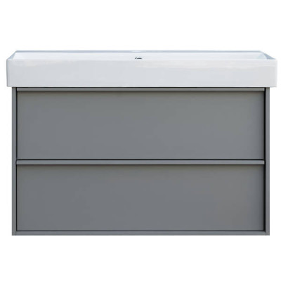 Тумба з раковиною та сифоном Devit QUADRA 083100G, 100 см, сіра матова Тумба з раковиною та сифоном Devit QUADRA 083100G, 100 см, сіра матова